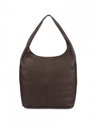 Torebka skórzana damska shopper pojemna A4 skóra naturalna włoska Beltimore ciemny brąz U36 - zdjęcie 6