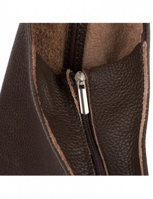 Torebka skórzana damska shopper pojemna A4 skóra naturalna włoska Beltimore ciemny brąz U36 - zdjęcie 8