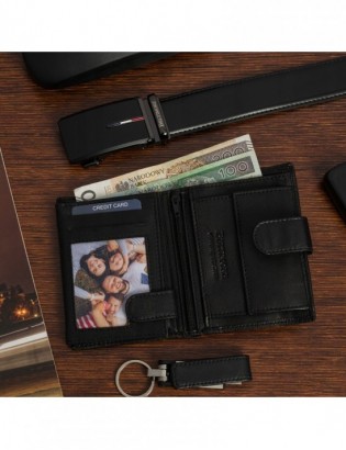 Zestaw prezentowy męski skórzany pasek portfel pudełko premium Beltimore Z50 - zdjęcie 3