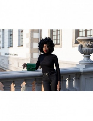 Zielona Beltimore Damska Skórzana Mała Torebka Listonoszka K66 - zdjęcie 2