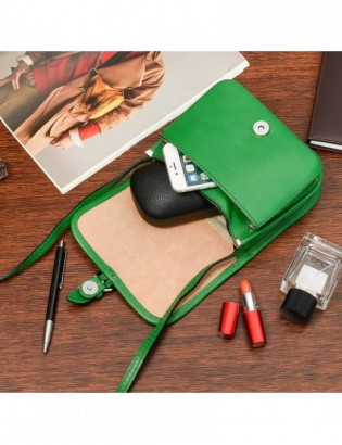 Zielona Beltimore Damska Skórzana Mała Torebka Listonoszka K66 - zdjęcie 5