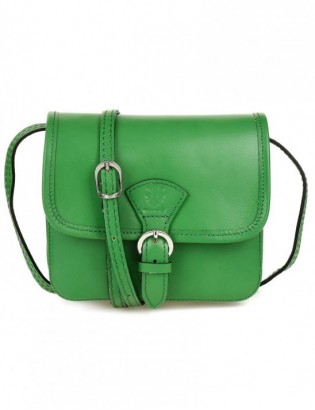 Zielona Beltimore Damska Skórzana Mała Torebka Listonoszka K66 - zdjęcie 6