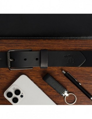 Zestaw prezentowy męski skórzany pasek portfel pudełko premium czarny Beltimore Z22 - zdjęcie 8