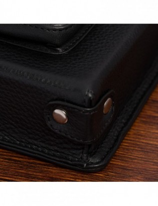 Skórzana kabura kelnerska saszetka na pasek etui dla kelnera czarna Beltimore U11 - zdjęcie 4