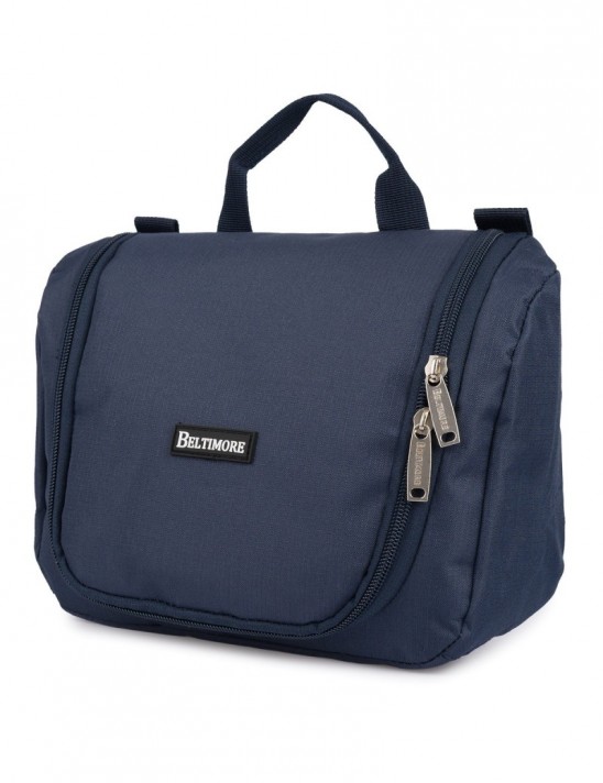 Kosmetyczka podróżna granatowa unisex organizer lusterko Beltimore R26