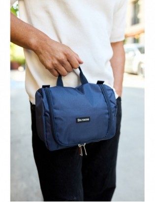 Kosmetyczka podróżna granatowa unisex organizer lusterko Beltimore R26 - zdjęcie 2