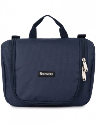 Kosmetyczka podróżna granatowa unisex organizer lusterko Beltimore R26 - zdjęcie 12