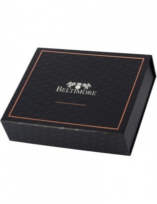 Zestaw prezentowy męski skórzany pasek portfel pudełko premium czarny Beltimore Z19 - zdjęcie 10