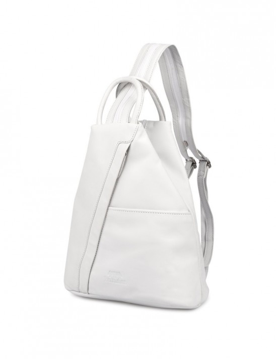 Plecak damski włoski plecaczek skórzany biały mały Beltimore T52