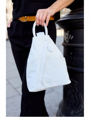 Plecak damski włoski plecaczek skórzany biały mały Beltimore T52 - zdjęcie 3