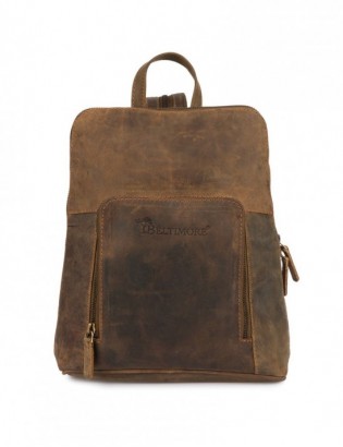 Plecak skórzany damski brązowy skóra naturalna nubuk Beltimore S11 - zdjęcie 12