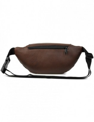 Brązowa Nerka saszetka skórzana solidna BELTIMORE logo  F40 - zdjęcie 4