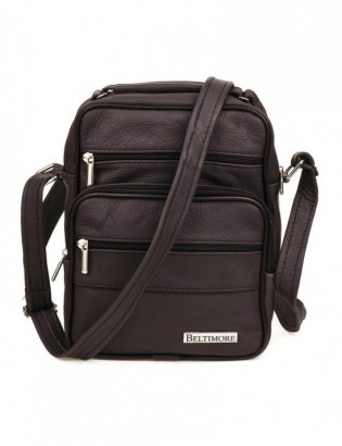 Męska mała torba skórzana przez ramię Beltimore brązowa G19 - zdjęcie 1