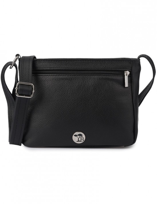 Skórzana Damska Torba listonoszka elegancka czarna Beltimore L42