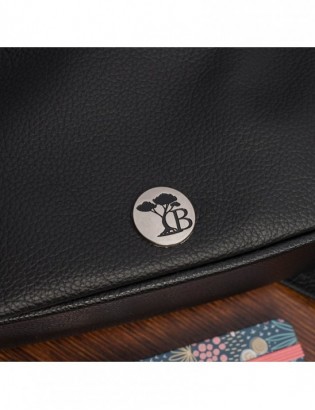 Skórzana Damska Torba listonoszka elegancka czarna Beltimore L42 - zdjęcie 6