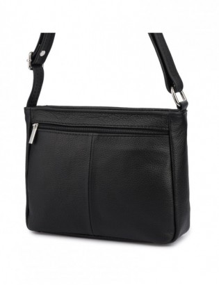 Skórzana Damska Torba listonoszka elegancka czarna Beltimore L42 - zdjęcie 9