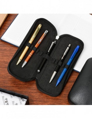 Piórnik Skórzany etui na pióro czarny Beltimore J05 - zdjęcie 6