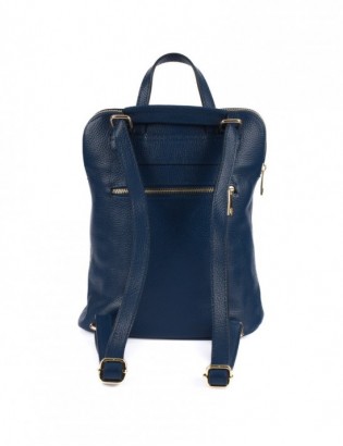 Skórzany plecak damski torba 2w1 elegancki A4 włoski pojemny granatowy Vera Pelle S40 - zdjęcie 3