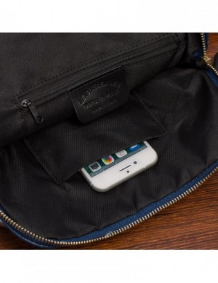 Skórzany plecak damski torba 2w1 elegancki A4 włoski pojemny granatowy Vera Pelle S40 - zdjęcie 4