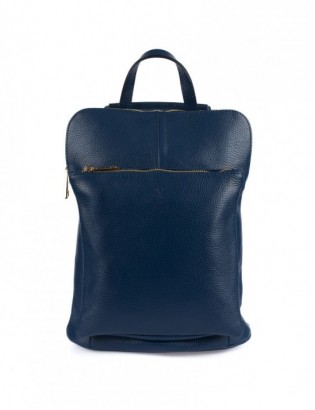 Skórzany plecak damski torba 2w1 elegancki A4 włoski pojemny granatowy Vera Pelle S40 - zdjęcie 6