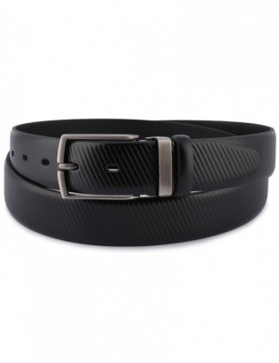 Pasek męski skórzany premium 3,5 cm skóra licowa Beltimore czarny E42 - zdjęcie 4