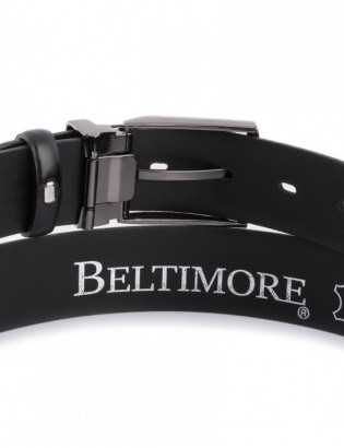 Pasek męski skórzany premium 3,5 cm skóra licowa Beltimore czarny E42 - zdjęcie 6