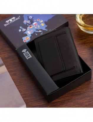 Portfel skórzany męski mały pionowy z flagą czarny RFiD Beltimore D48 - zdjęcie 9