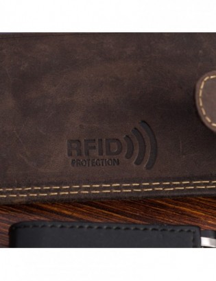 Portfel skórzany męski vintage poziomy klasyczny brązowy RFiD Beltimore S51 - zdjęcie 7