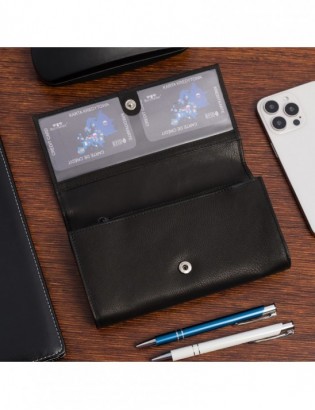 Portfel kelnerski skórzany pojemny do pracy na karty pieniądze czarny duży Beltimore D02 - zdjęcie 4