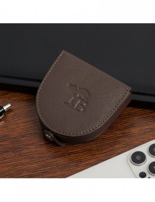 Podkówka portfel etui na pieniądze skórzana bilonówka banknotówka Beltimore brązowa G83 - zdjęcie 2