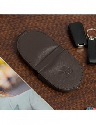 Podkówka portfel etui na pieniądze skórzana bilonówka banknotówka Beltimore brązowa G83 - zdjęcie 4