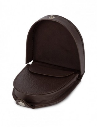 Podkówka portfel etui na pieniądze skórzana bilonówka banknotówka Beltimore brązowa G83 - zdjęcie 5