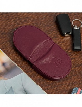 Podkówka portfel etui na pieniądze skórzana bilonówka banknotówka Beltimore burgund G83 - zdjęcie 4