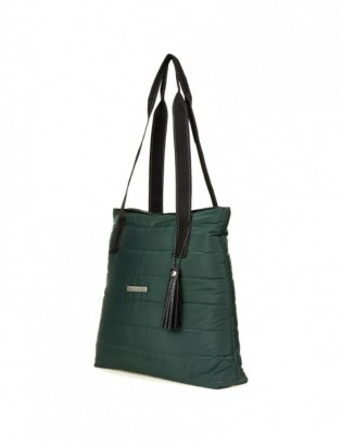 Zielona Damska Torebka pikowana oryginalna A4 sportowa frędzel W90 - zdjęcie 1