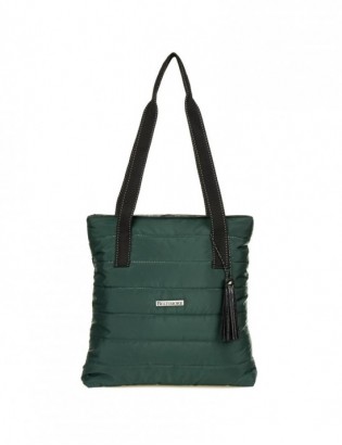 Zielona Damska Torebka pikowana oryginalna A4 sportowa frędzel W90 - zdjęcie 4