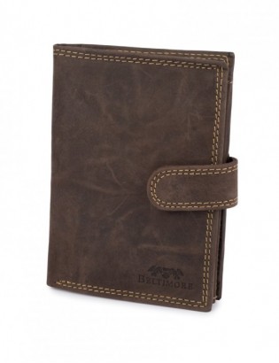 Portfel skórzany męski pionowy klasyczny brązowy RFiD Beltimore S49 - zdjęcie 5