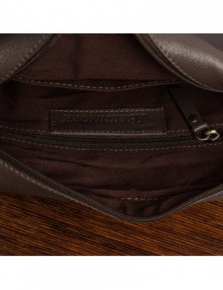 Męska torba skórzana na ramię listonoszka sportowa mocna brązowa Beltimore N17 - zdjęcie 7