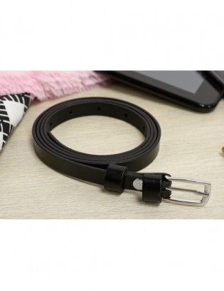 Beltimore skórzany damski pasek czarny wąski A82 - zdjęcie 2