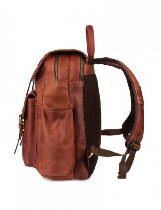 Plecak skórzany premium na laptopa 15,6 biznesowy duży A4 pojemny Beltimore brązowy P19 - zdjęcie 4