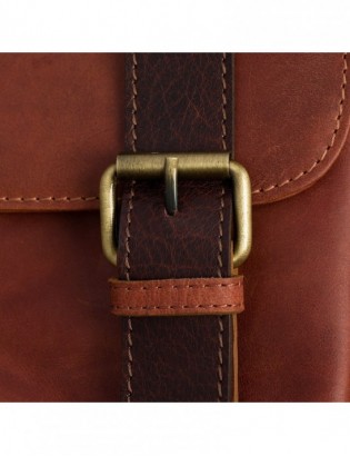 Plecak skórzany premium na laptopa 15,6 biznesowy duży A4 pojemny Beltimore brązowy P19 - zdjęcie 9