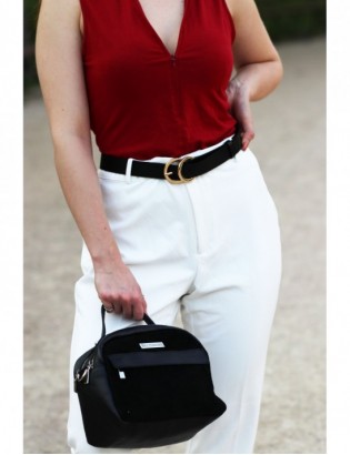 Beltimore skórzany pasek damski złote koła modny D50 - zdjęcie 9