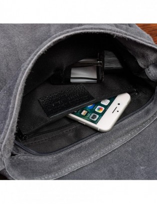 Szara Torebka podkówka listonoszka damska skóra włoska miękka B66 - zdjęcie 6