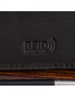 Portfel skórzany męski mały poziomy z flagą czarny RFiD Beltimore D54 - zdjęcie 7
