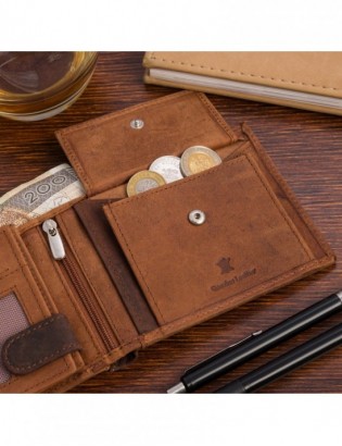 Portfel skórzany męski poziomy klasyczny brązowy RFiD Beltimore D37 - zdjęcie 2