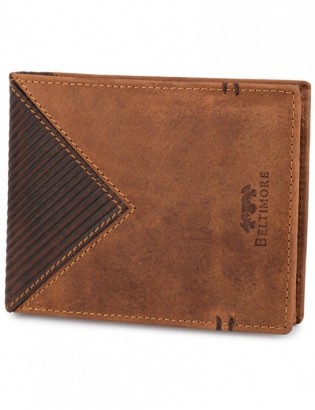 Portfel skórzany męski poziomy klasyczny brązowy RFiD Beltimore D37 - zdjęcie 8