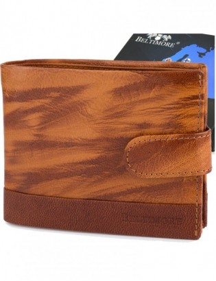Portfel skórzany męski poziomy klasyczny brązowy RFiD Beltimore D33 - zdjęcie 1