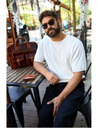 Portfel skórzany męski poziomy klasyczny brązowy RFiD Beltimore D33 - zdjęcie 3