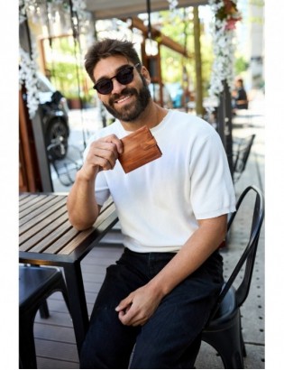 Portfel skórzany męski poziomy klasyczny brązowy RFiD Beltimore D33 - zdjęcie 4