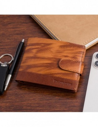 Portfel skórzany męski poziomy klasyczny brązowy RFiD Beltimore D33 - zdjęcie 6