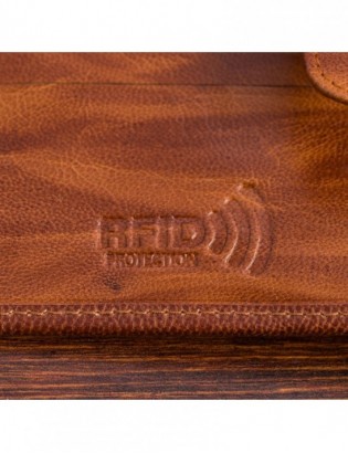 Portfel skórzany męski poziomy klasyczny brązowy RFiD Beltimore D33 - zdjęcie 11